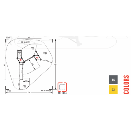 Žaidimų aikštelių kompleksas vaikams nuo 2 iki 12 metų amžiaus – kolekcija 'MEGA / MBG-2545_ME 18-2016-I22'