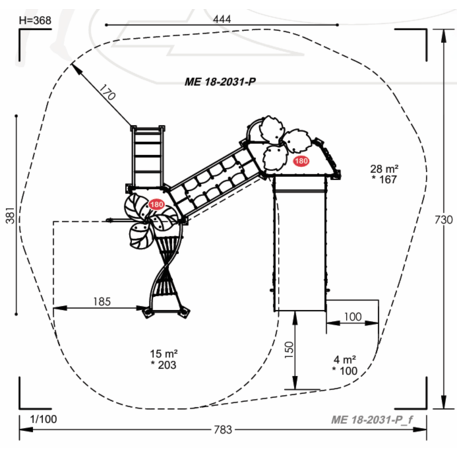 Žaidimų aikštelių kompleksas vaikams nuo 2 iki 12 metų amžiaus – kolekcija 'MEGA / MBG-2554_ME 18-2031-P99'