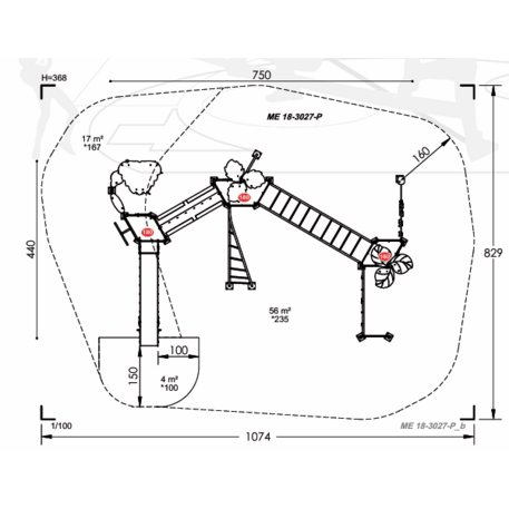 Žaidimų aikštelių kompleksas vaikams nuo 2 iki 12 metų amžiaus – kolekcija 'MEGA / MBG-2583_ME 18-3027-P15'