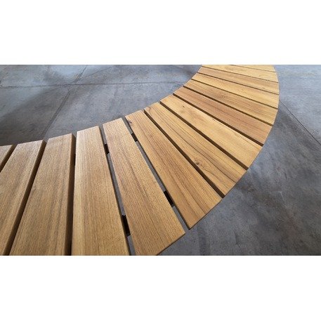 Metalinis suolas (suoliukas) be atlošo, pagamintas iš Iroko medienos 'Helio / 012136'