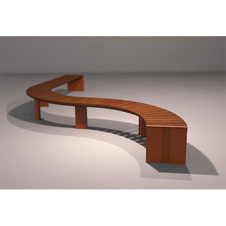 Metalinis suolas (suoliukas) be atlošo, pagamintas iš Iroko medienos 'Helio / 012136'