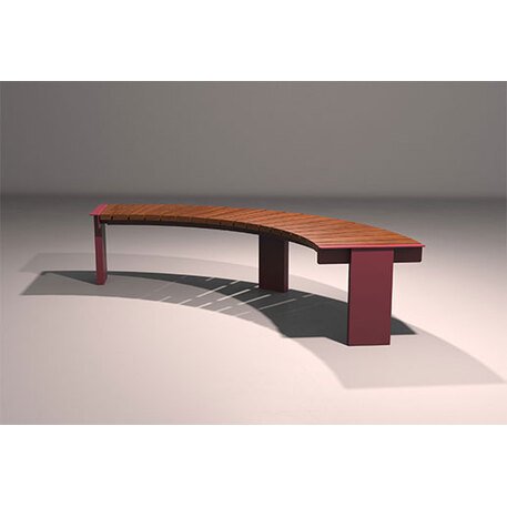 Metalinis suolas (suoliukas) be atlošo, pagamintas iš Iroko medienos 'Helio / 012136'