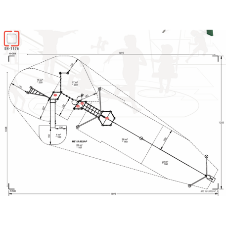 Žaidimų aikštelių kompleksas vaikams nuo 2 iki 12 metų amžiaus – kolekcija 'MEGA / MBG-2598_ME 18-3039-P15'