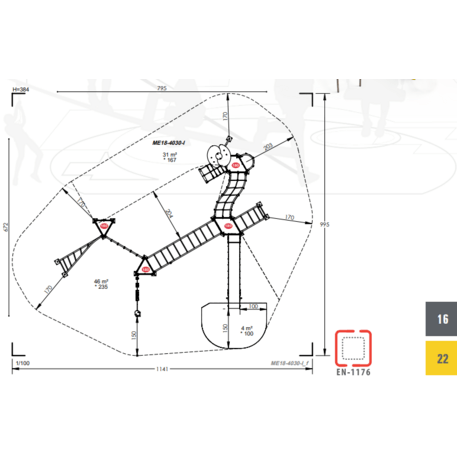 Žaidimų aikštelių kompleksas vaikams nuo 2 iki 12 metų amžiaus – kolekcija 'MEGA / MBG-2623_ME 18-4030-I22'
