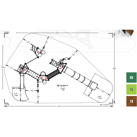 Žaidimų aikštelių kompleksas vaikams nuo 2 iki 12 metų amžiaus – kolekcija 'MEGA / MBG-2624_ME 18-4031-P15'