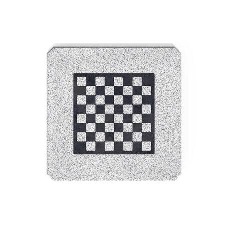 Betoninis šachmatų žaidimo stalas su keturiomis sėdimomis vietomis, šlifuotu terrazzo paviršiumi ir medinėmis sėdimomis dalimis 'Premium / 190x190xH/76cm / BS-420'