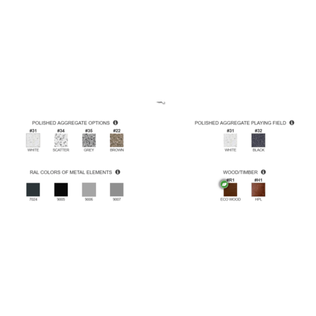 Betoninis šachmatų žaidimo stalas su keturiomis sėdimomis vietomis, šlifuotu terrazzo paviršiumi ir medinėmis sėdimomis dalimis 'Premium / 190x190xH/76cm / BS-420'