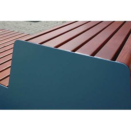 Modulinis metalinis suolas (suoliukas) be atlošo, pagamintas iš Iroko medienos 'Fin Urban design / 001282'