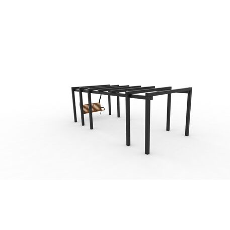 Metalinė pergolė su supynėmis iš iroko medienos 'Premium Collection / STF/27-31-01/MDL'