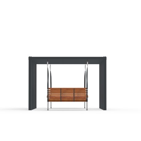 Metalinė pergolė su supynėmis iš iroko medienos 'Premium Collection / STF/27-31-01/MDL'