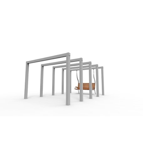 Metalinė pergolė su supynėmis iš iroko medienos 'Premium Collection / STF/27-31-01/MDL'