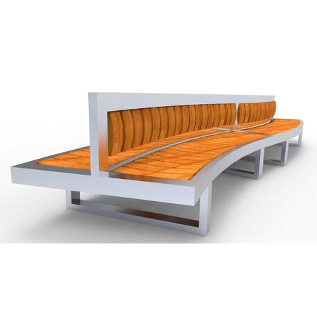 Dvipusis metalinis suolas su atlošu, pagamintas iš Iroko medienos 'Premium Collection / STF/13-04-76_02/MDL'