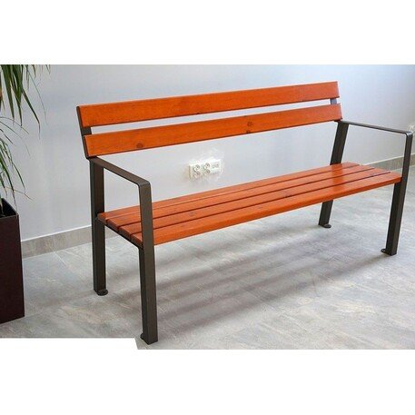 Metalinis suolas su atlošu ir medine sėdimąja dalimi 'MBG/09-Kinga / 150-180cm'