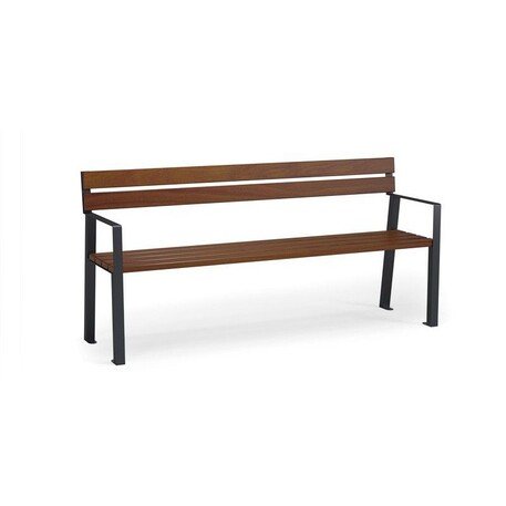 Metalinis suolas su atlošu ir medine sėdimąja dalimi 'MBG/09-Kinga / 150-180cm'