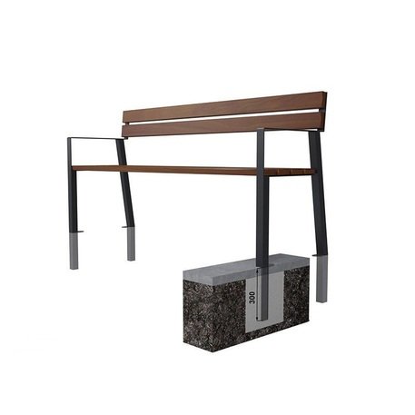 Metalinis suolas su atlošu ir medine sėdimąja dalimi 'MBG/09-Kinga / 150-180cm'