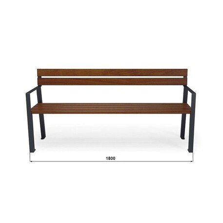 Metalinis suolas su atlošu ir medine sėdimąja dalimi 'MBG/09-Kinga / 150-180cm'