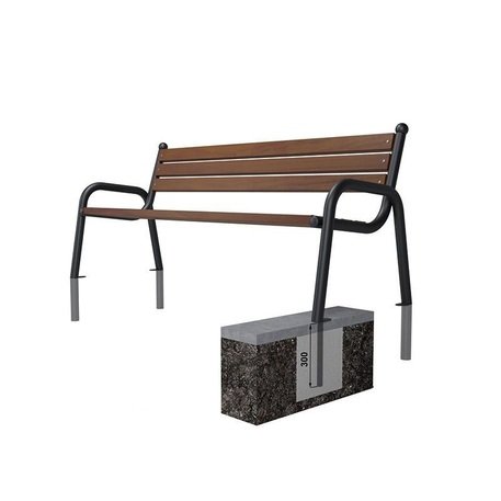 Metalinis suolas su atlošu ir medine sėdimąja dalimi 'MBG/19-Promyk II Retro / 150-180cm'