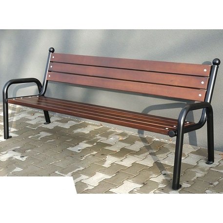 Metalinis suolas su atlošu ir medine sėdimąja dalimi 'MBG/19-Promyk II Retro / 150-180cm'
