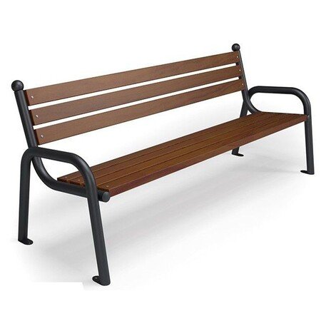 Metalinis suolas su atlošu ir medine sėdimąja dalimi 'MBG/19-Promyk II Retro / 150-180cm'