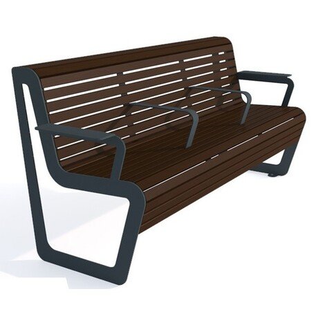 Metalinis suolas su atlošu ir medine sėdimąja dalimi 'MBG/58-Koliber / 182cm'