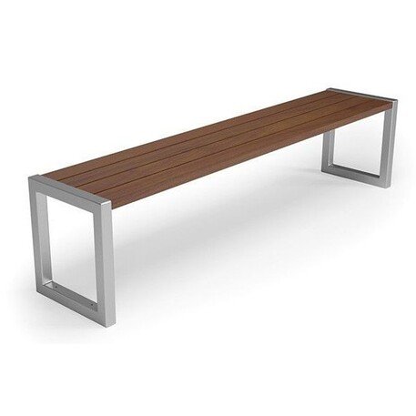 Металлическая скамейка без спинки с деревянным сиденьем 'MBG/88-Frezija / 190cm'