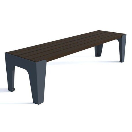 Металлическая скамейка без спинки с деревянным сиденьем 'MBG/98-Diona / 180cm'