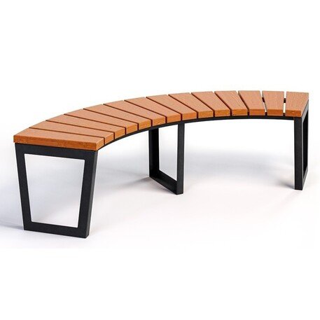 Металлическая скамейка без спинки с деревянным сиденьем 'MBG/108-Amant I / 191cm'