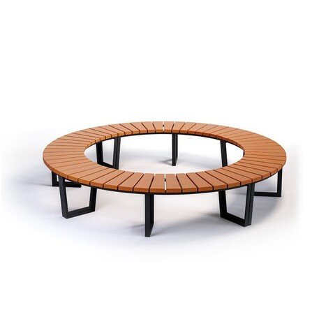 Металлическая скамейка без спинки с деревянным сиденьем 'MBG/108-Amant I / 191cm'