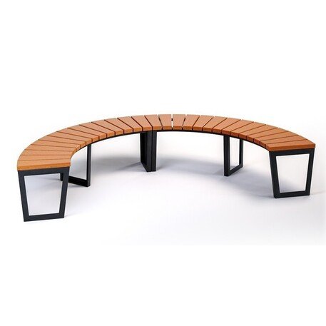 Металлическая скамейка без спинки с деревянным сиденьем 'MBG/108-Amant I / 191cm'