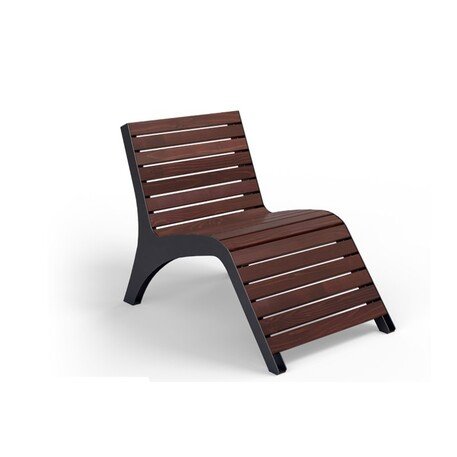 Металлический шезлонг с деревянной лежачей поверхностью 'STF/Oberon/MDL'