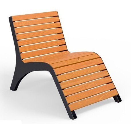 Металлический шезлонг с деревянной лежачей поверхностью 'STF/Oberon/MDL'