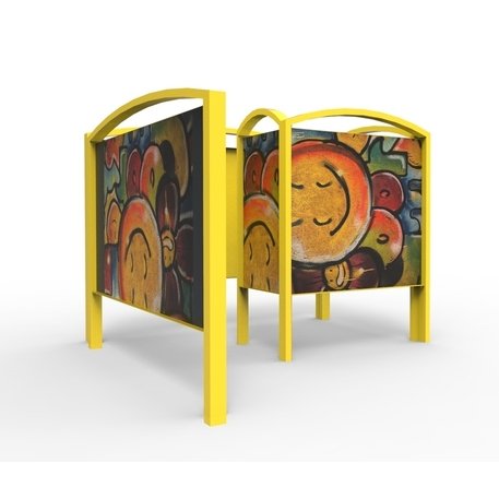 Beach outdoor changing cabin made of metal with HPL panels 'Premium Collection / STF/27-37-02/MDL'