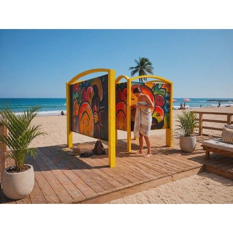 Paplūdimio lauko persirengimo kabina iš metalo su HPL plokštėmis 'Premium Collection / STF/27-37-02/MDL'