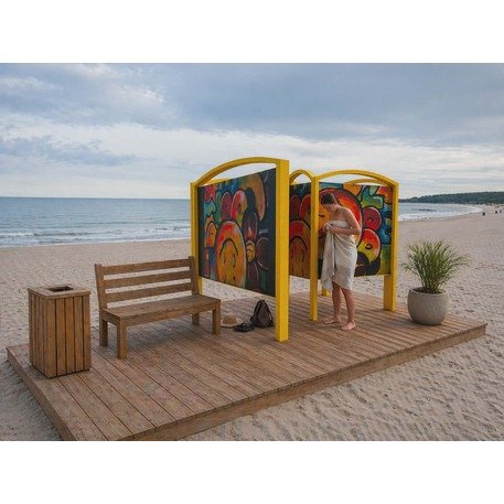 Paplūdimio lauko persirengimo kabina iš metalo su HPL plokštėmis 'Premium Collection / STF/27-37-02/MDL'