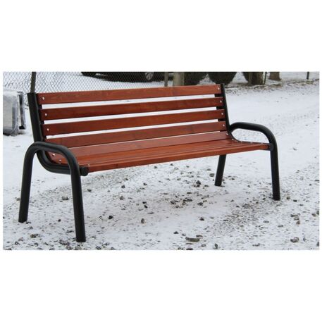 Metalinis suolas (suoliukas) su atlošu, pagamintas iš Iroko medienos 'Urbano 1326/MDL'