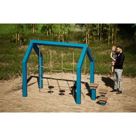 Moduliniai vaikų žaidimų aikštelių kompleksai 3–12 metų vaikams – kolekcija 'Frame / Ninja' MBG-Net house 02605