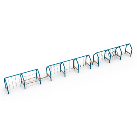 Complessi modulari per parchi giochi per bambini dai 3 ai 12 anni – collezione “Frame / Ninja” MBG-Ninja Frame straight house 02618