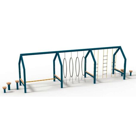 Moduliniai vaikų žaidimų aikštelių kompleksai 3–12 metų vaikams – kolekcija 'Frame / Ninja' MBG-Ninja Frame Mergelsberg 02631