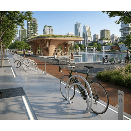 Metal bicycle rack 'Hoop'