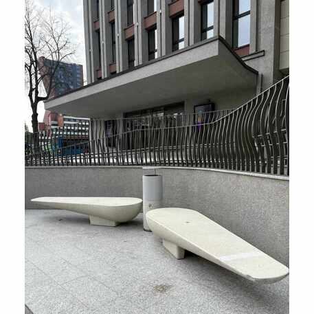 Betoninė lauko šiukšliadėžė su granito skalda 'Foxo'