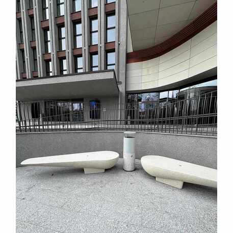 Betoninė lauko šiukšliadėžė su granito skalda 'Foxo'