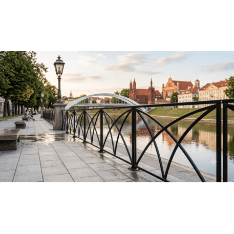 Metal pedestrian safety barrier for urban areas 'Palermo Arcs - 351'