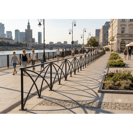 Metal pedestrian safety barrier for urban areas 'Palermo Arcs - 351'