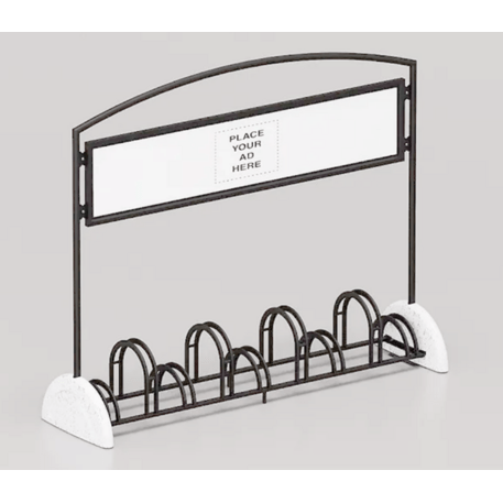 Bicycle stand with concrete base and display panel "Pireo Display" – 9 bicycle capacity