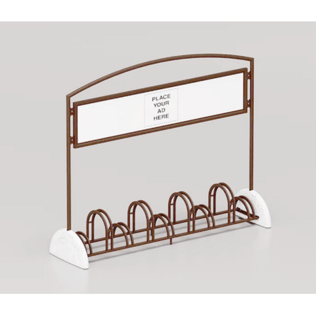 Bicycle stand with concrete base and display panel "Pireo Display" – 9 bicycle capacity
