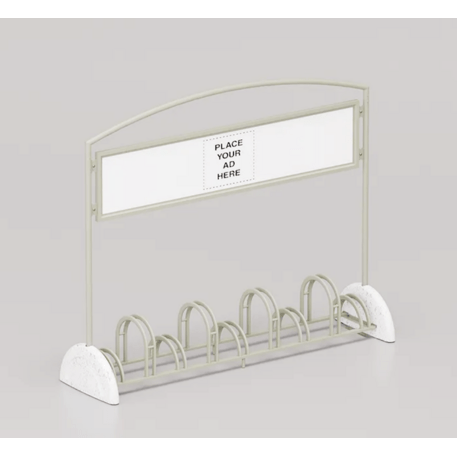 Bicycle stand with concrete base and display panel "Pireo Display" – 9 bicycle capacity