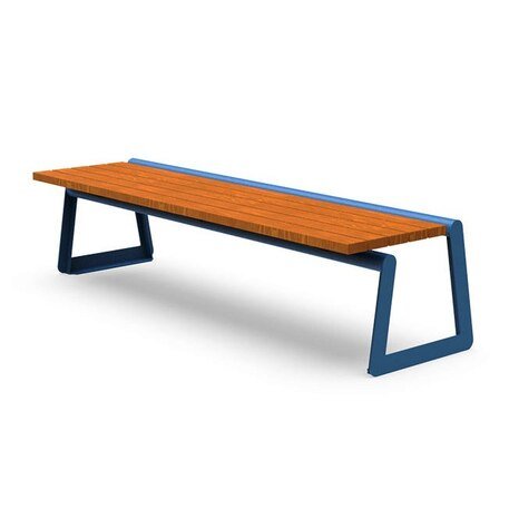 Metalinis suolas (suoliukas) be atlošo, pagamintas iš Iroko medienos 'Millo / 001262'