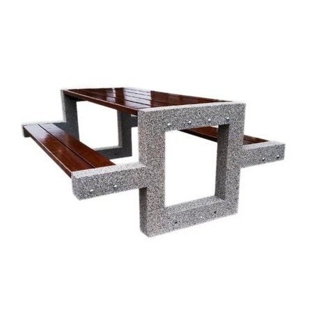 Betoninis pikniko stalas su suolais ir medinėmis sėdimomis dalimis 'BDS/SG030/MDL'