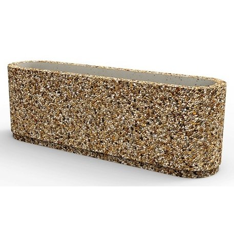 Betoninis vazonas – gėlinė, padengta smulkia granito skaldele 'Ø132x32xH/44cm'