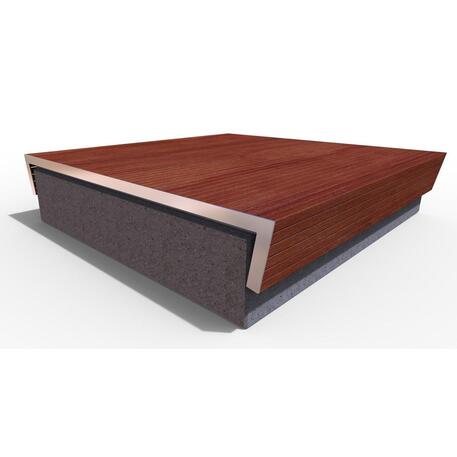 Panchina in cemento senza schienale con seduta in legno Iroko 'Premium Collection / STF/13-02-77_04/MDL'